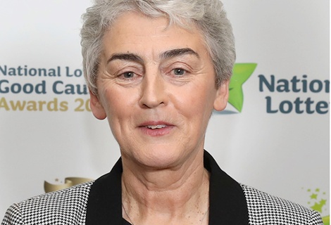 Bishop Leahy talks to Sr. Helen Culhane