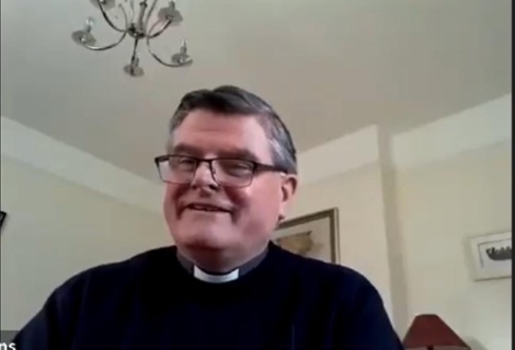 Bishop Brendan in conversation with Canon Tony Mullins